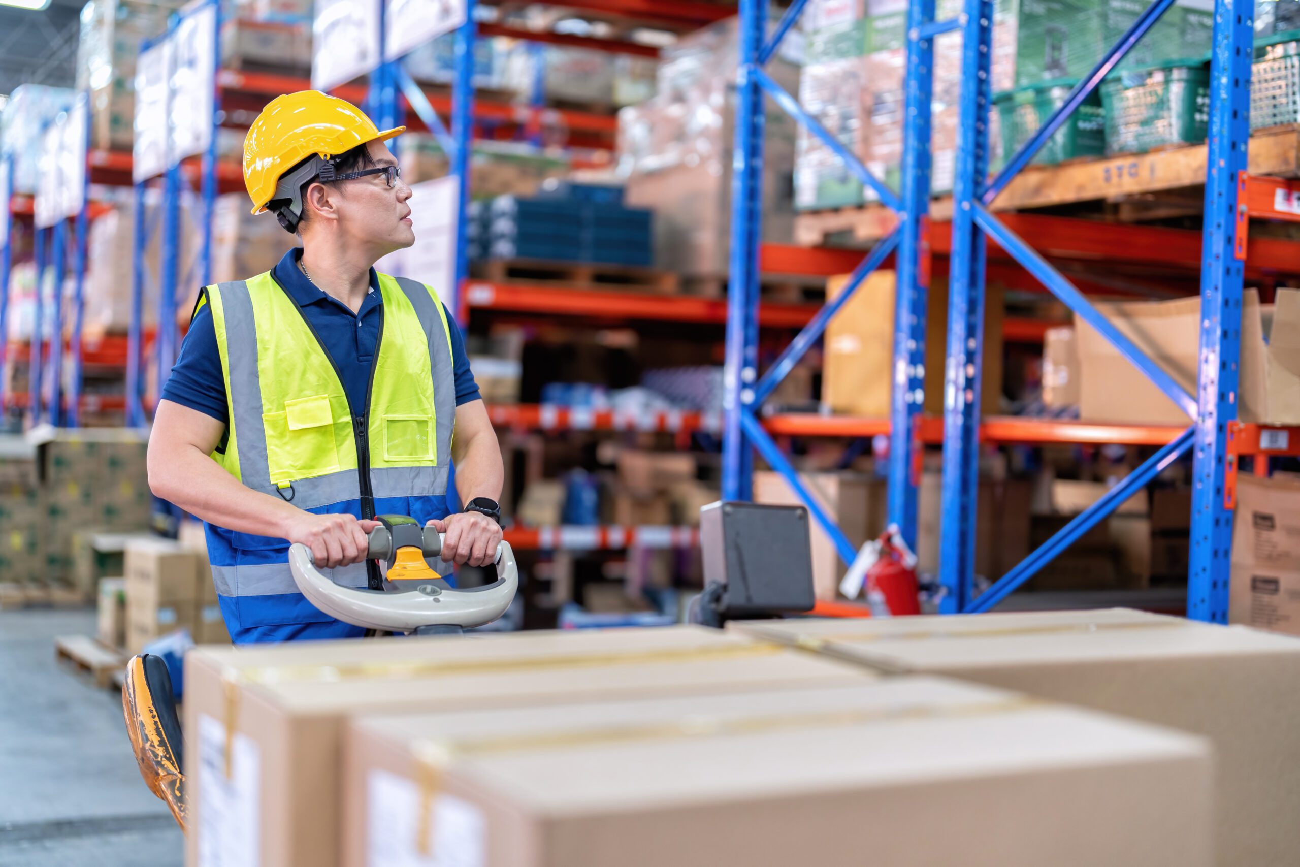 warehouse worker using effective picking methods